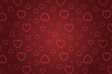 Vector love heart pattern, vector hand drawn Valentine's Day pattern, Valentine's Day background.