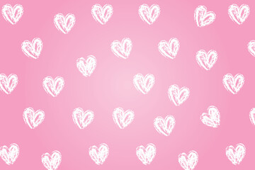 Vector love heart pattern, vector hand drawn Valentine's Day pattern, Valentine's Day background.