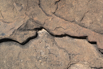 Sandstone rock texture with split