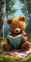 Bär, der ein Buch liest
