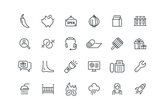 Bar chart,Chili pepper,Cleaning lady,Cloud rain,Coffee beans,Crib baby,Erench spanner,Fax,Fingerprint,Flashlight,Foot,Gift talk,Giftgifts,Grill,gym mat,Headset,Heterosexual,Heterosexual,set of icons