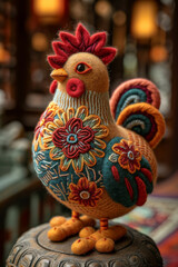 Ein Huhn, Gestricktes Material
