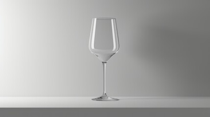  a wine glass sitting on a table with a white wall in the background and a white wall in the background with a white wall in the middle of the photo.