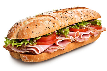 Food photo of a fresh delicious sandwich, isolated on a transparent background