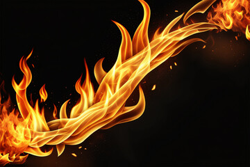 Flammen Inferno als Hintergrund auf schwarz