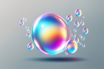 Schwebenden transparente Blasen als Hintergrund - obrazy, fototapety, plakaty