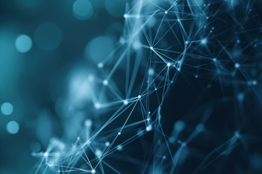 Abstract futuristic network. Vector illustration. Connected lines and dots background. Polygonal space low poly dark background. Connection structure. 3d rendering concept.