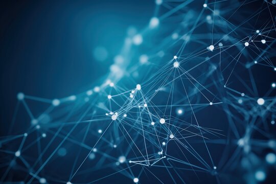 Abstract futuristic network. Vector illustration. Connected lines and dots background. Polygonal space low poly dark background. Connection structure. 3d rendering concept.