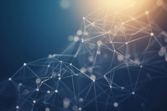 Abstract futuristic network. Vector illustration. Connected lines and dots background. Polygonal space low poly dark background. Connection structure. 3d rendering concept. - Powered by Adobe