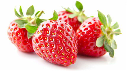 Strawberry isolated on white background, clipping path, full depth of field. Ai Generative