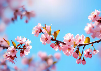青空の下の桜 - obrazy, fototapety, plakaty