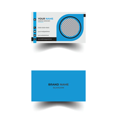 Business card design template, professional visiting card, Modern Creative double sided design template, blue business card inspiration.