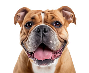 Portrait of a bulldog isolated on transparent background