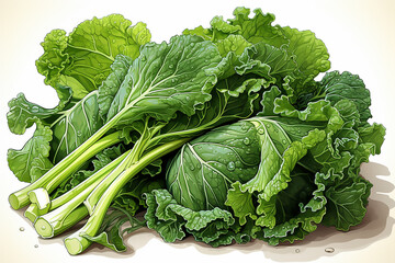 a whole green savoy cabbage on a white background