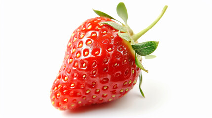 Strawberries isolated on white background, Top view. Ai Generative