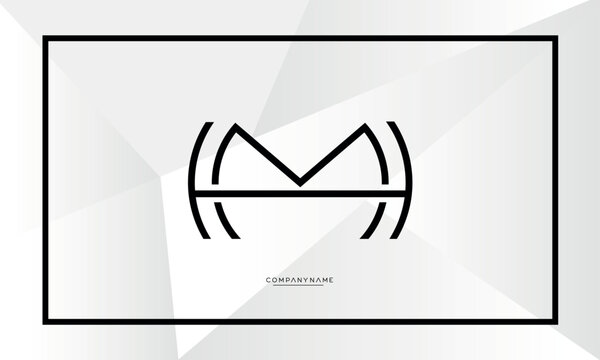 HM or MH Alphabet letters icon logo monogram