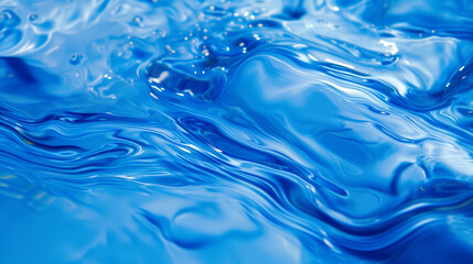 Close-up texture of calm blue water surface, conveying concepts of tranquility, purity, or the natural environment