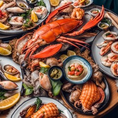 delicious seafood illustration background