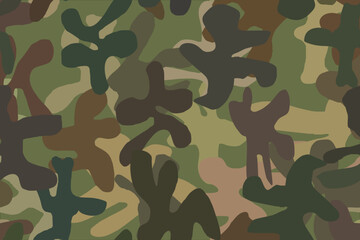 Modern Military Camoflage. Grey Repeat Pattern. Seamless Paint. Digital Dirty Camouflage. Hunter Brown Texture. Army Green Grunge. Abstract Vector Background. Brown Camo Paint. Seamless Tree Brush. - obrazy, fototapety, plakaty