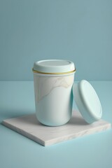 coffee cup marble, cosmetic jar, mockup product