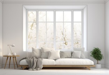 A modern minimal design of the room with sofa