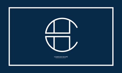 CH or HC Alphabet Letters Logo Monogram