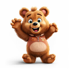 funny_little_bear_pixar_style_clipart_on_white_backgroun