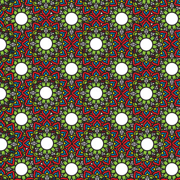 mandala pattern background pattern, background, pattern, vector pattern, with flowers, blue background, red pattern, © MIZANUR