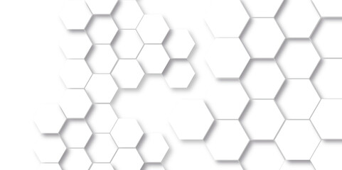 Background with hexagons . Abstract background with cell. white texture background . hexagon abstract background. Surface polygon pattern with glowing hexagon paper texture and futuristic business.