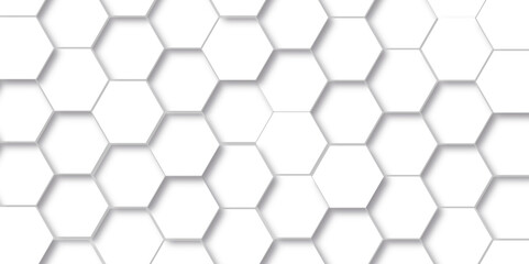 Background with hexagons . Abstract background with cell. white texture background . hexagon abstract background. Surface polygon pattern with glowing hexagon paper texture and futuristic business.