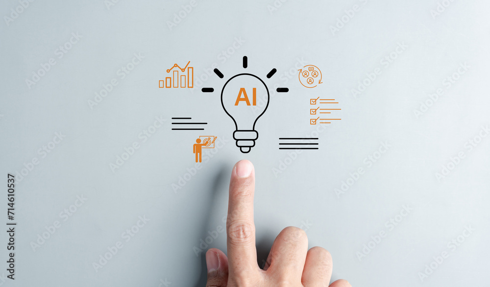 Poster Ai Technology System. Chat bot intelligence Ai. Chat with AI Artificial Intelligence, developed by OpenAI generate. Futuristic technology, robot in online system.