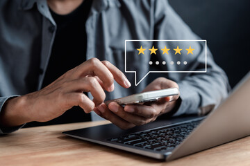 Customers rate service of Businessmen choose to rate 5 stars give five star symbol. Excellent...