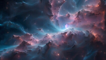 Explore the majestic beauty of celestial nebula where ethereal colors blend seamlessly in the cosmic