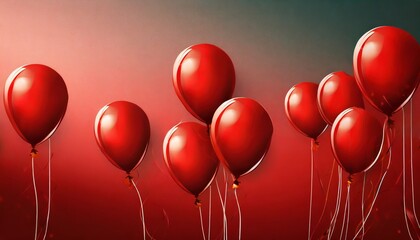 an image of red ballons illustration on red background presentation template ai 