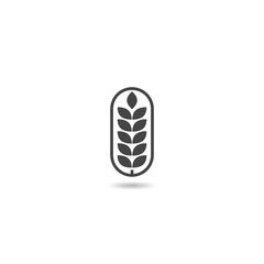 Wheat logo icon with shadow