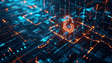 Fototapeta premium Security Matrix: Unraveling the Layers of Digital Defense