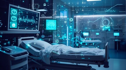 Smart Health Monitoring: A Futuristic Hospital Room Utilizing Wearable Technology at Midnight
