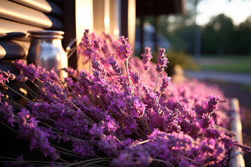 Lavender in the front yard of the house