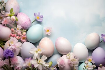 Obraz na płótnie Canvas easter-elegance-eggs-spring-flowers
