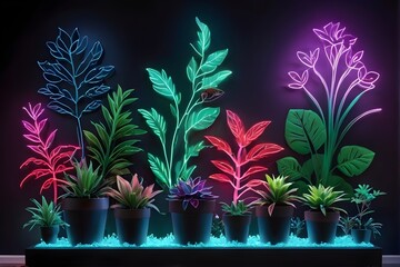 Neon plants with Light Photosynthesis