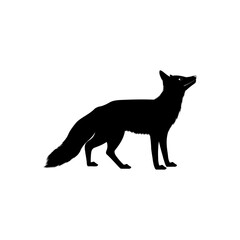 The wolf logo is black on a white striped background