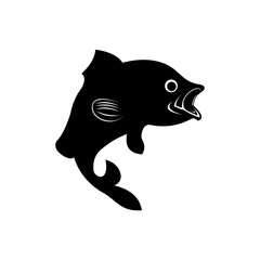 image of black fish on a white background