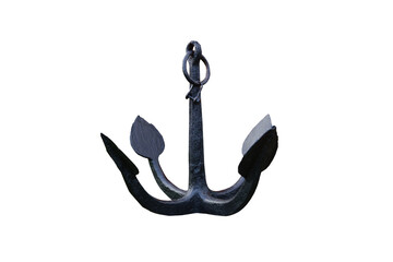 old metal anchor isolated on white background