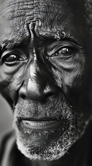 Älterer schwarzer Mann, Augen - Fotografie Porträt