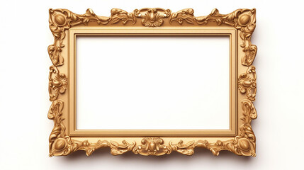 Vintage Wooden Picture Frame on White Background with Copy-Space Available for Text or Promotional Content - Classic Elegance for Your Creative Designs!