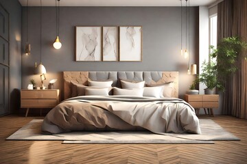 modern interior of  bedroom