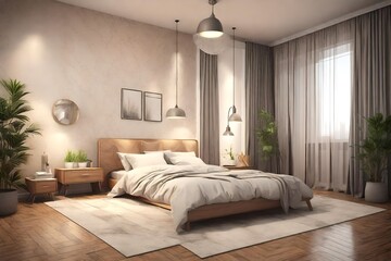 modern interior of  bedroom