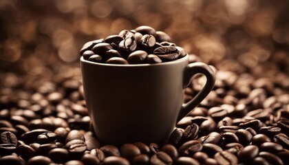 Obraz premium Fresh roasted coffee beans background