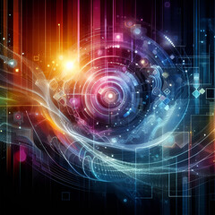 Obraz premium Colorful digital background.Ai generated