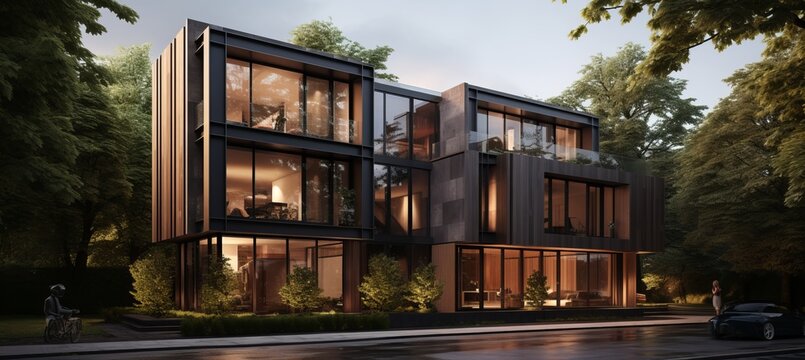 Contemporary modular private townhouses showcasing breathtaking residential architecture exteriors